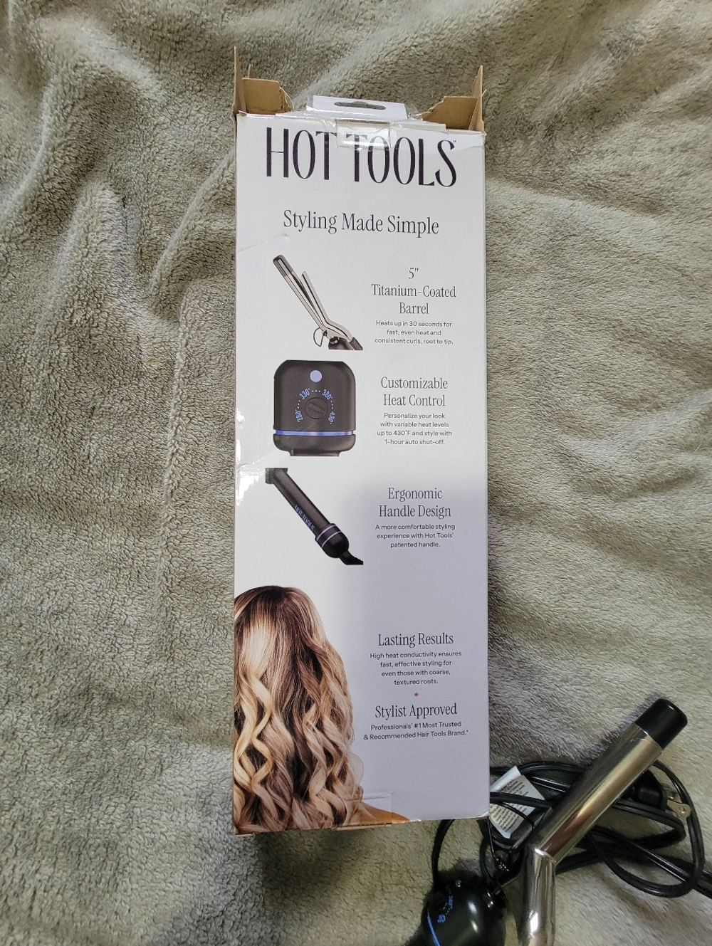 Hot Tools Titanium Curling Iron - Silver and Black 3/4in - Picture 6 of 7